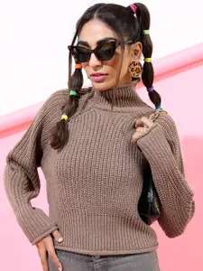 Tokyo Talkies Women Solid Crop Pullover