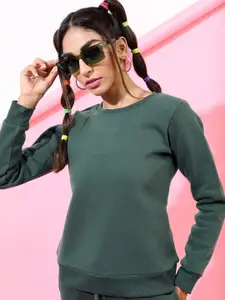 Tokyo Talkies Women Green Sweatshirt