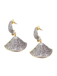 FEMMIBELLA Silver-Toned Geometric Drop Earrings