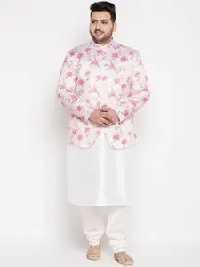 VASTRAMAY Men White Kurta with Churidar