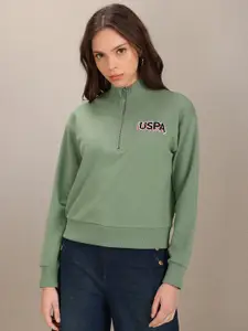U.S. Polo Assn. Women U S Polo Assn Women Women Green Solid Sweatshirt