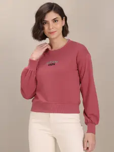 U.S. Polo Assn. Women U S Polo Assn Women Women Dusty Pink Solid Sweatshirt