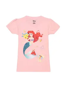 Disney by Wear Your Mind Girls Pink Printed T-shirt