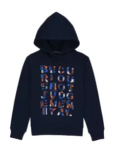 Status Quo Boys Navy Blue Printed Sweatshirt