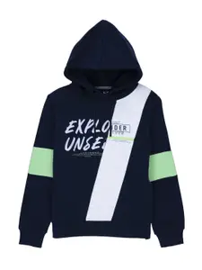 Status Quo Boys Navy Blue Printed Sweatshirt