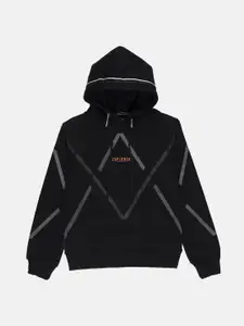 Status Quo Boys Black Printed Sweatshirt