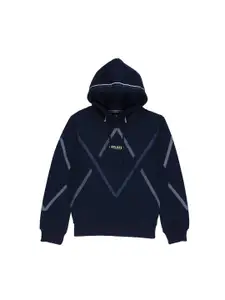 Status Quo Boys Navy Blue Printed Sweatshirt