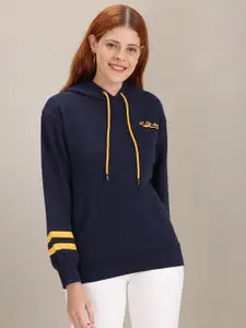 U.S. Polo Assn. Women U S Polo Assn Women Navy Blue Solid Hooded Sweatshirt
