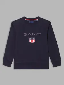 GANT Boys Navy Blue Printed Sweatshirt