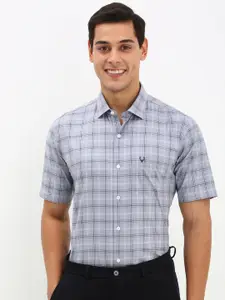 Allen Solly Men Spread Collar Tartan Checked Cotton Slim Fit Formal Shirt