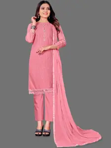 JULEE Geometric Embroidered Sequinned Unstitched Dress Material