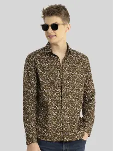 Snitch Men Smart Slim Fit Micro Checked Printed Cotton Casual Shirt