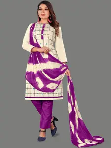 JULEE Geometric Printed Pure Cotton Unstitched Dress Material