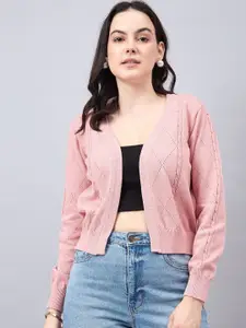 Style Quotient Self Design Cotton Open Front Shrug