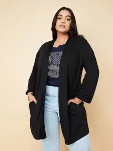 Max Women Plus Size Open Front Longline Shrug