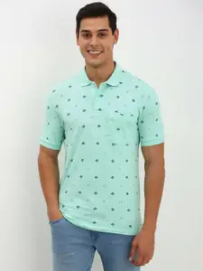 Allen Solly Men Floral Printed Floral Print Polo Collar Cotton T-shirt