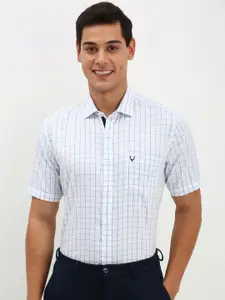 Allen Solly Men Spread Collar Checked Cotton Slim Fit Formal Shirt