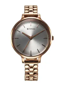 Titan Women Dial & Stainless Steel Bracelet Style Straps Analogue Watch 2709WM02