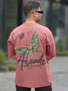 Maniac Men Graphic Printed Round Neck Cotton Oversized T-Shirt