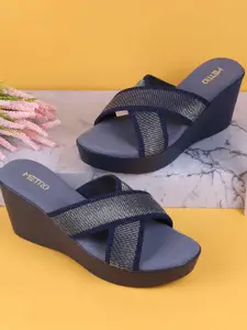 Metro Women Textured Wedge Sandals