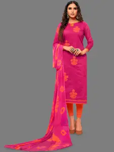 JULEE Ethnic Motifs Embroidered Pure Cotton Unstitched Dress Material