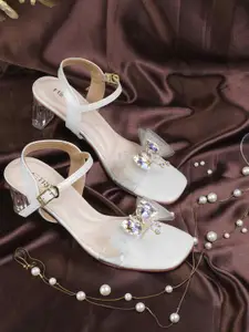 Metro Women Embellished Block Heel Sandals