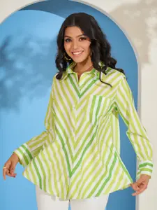 By The Bay Women Striped Spread Collar Casual Shirt