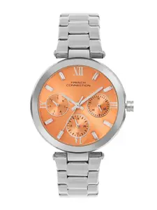 French Connection Women Dial & Stainless Steel Bracelet Style Straps Analogue Multi Function Watch FCN078SM