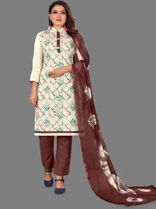 JULEE Embroidered Pure Cotton Unstitched Dress Material