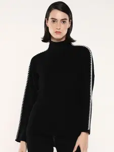 RAREISM Women Solid Turtle Neck Pullover
