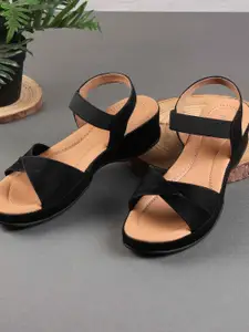 Mochi Women Ankle Loop Open Toe Flats