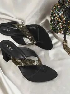 Mochi Women Embellished Block Sandals