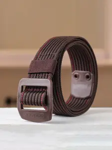 WINSOME DEAL Men Slider Buckle Closure Textured Casual Belt