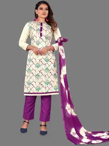 JULEE Floral Printed Pure Cotton Unstitched Dress Material