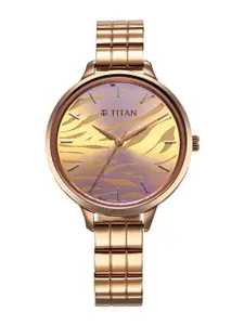 Titan Women Printed Dial & Stainless Steel Straps Analogue Watch 2703WM01