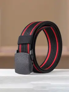 WINSOME DEAL Men Slider Buckle Closure Textured Casual Belt