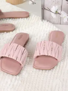 Metro Women Embellished Open Toe Flats