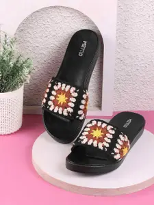 Metro Women Knitted Open Toe Flats