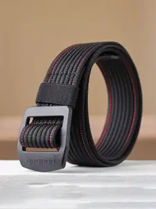 WINSOME DEAL Men Slider buckle Closure Textured Casual Belt