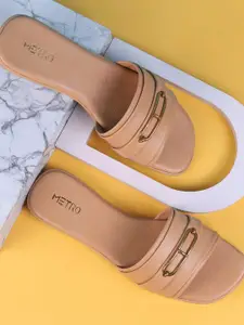 Metro Women Open Toe Flats with Buckles