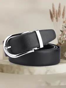 WINSOME DEAL Men Tang Closure Textured Formal Belt