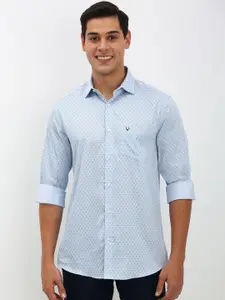 Allen Solly Men Spread Collar Micro Ditsy Printed Cotton Slim Fit Casual Shirt