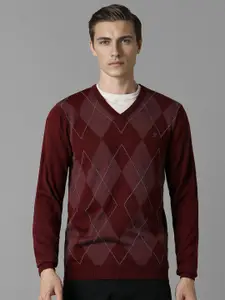 Louis Philippe Men Argyle Checked Pullover