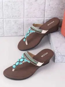 Mochi Embellished Open Toe Wedge Heel Sandal