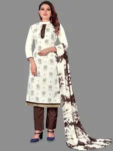 JULEE Floral Printed Tie and Dye Unstitched Dress Material