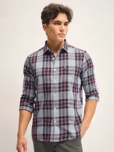 THE BEAR HOUSE Men Slim Fit Tartan Checks Casual Shirt