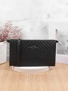 Metro Women Geometric Textured PU Zip Around Wallet