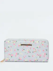 max Women Floral Printed PU Zip Around Wallet