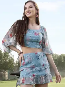 Sera Printed Top With Skirt Co-Ords