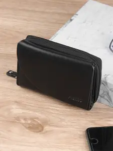 Metro Women Textured Leather Zip Around Wallet